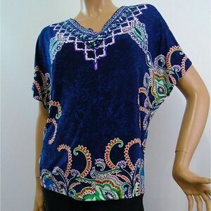 Paisley Slacky Jersey Knit Top